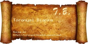 Toronyai Bianka névjegykártya